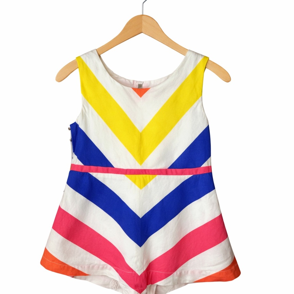 GAP Kids Colorful Chevron Tank Top Girls 4T Neon Stripe Summer Bright Boho Cute